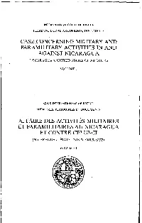 CASE CONCERNING Mllitary and PARAMILITARY ACTIVITIES in and AGAINST NICARAGUA ' (NICARAGUA V