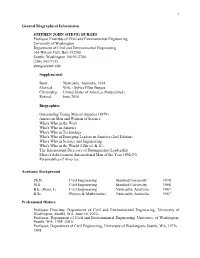 General Biographical Information