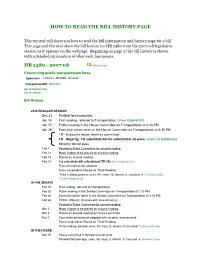 How to Read the Bill History Page Hb 2480