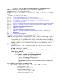 ICD-10-CM Codes for Mental, Behavioral And