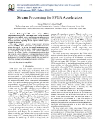 Stream Processing for FPGA Accelerators