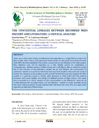 The Contextual Linkages Between Recorded Mizo
