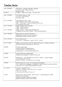 Timeline Notes