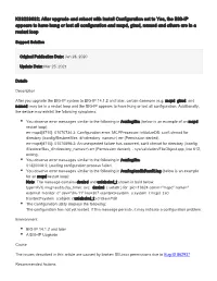 After Upgrade and Reboot with Install Configuration Set to Yes, the BIG-IP