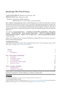 Javascript: the First 20 Years