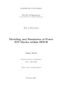 Modeling and Simulation of Power Pin Diodes Within SPICE