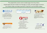 To View More Samplers Click Here