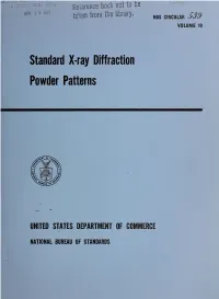 Circular of the Bureau of Standards No. 539 Volume 10: Standard X-Ray