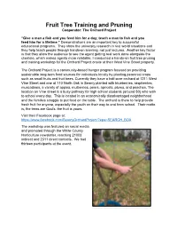 Fruit Tree Training and Pruning Demonstration