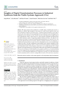 Insights of Digital Transformation Processes in Industrial Symbiosis from the Viable Systems Approach (VSA)