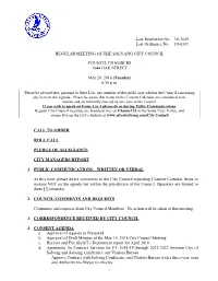 Last Resolution No. 18-1049 Last Ordinance No. 18-0331 REGULAR
