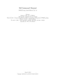 M-Command Manual NYSOL Package Current Release: Ver