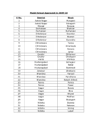 Model School Approved in 2009-10 S No. District Block 1 Ashok Nagar