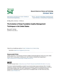 The Evolution of Deep Foundation Quality Management Techniques in the United States