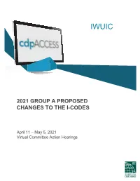2021 Group a Proposed Changes to the I-Codes