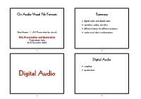 On Audio-Visual File Formats