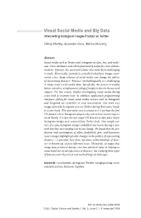 Visual Social Media and Big Data. Interpreting Instagram Images Posted on Twitter