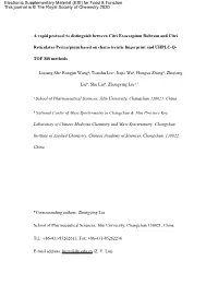 A Rapid Protocol to Distinguish Between Citri Exocarpium Rubrum and Citri Reticulatae Pericarpium Based on Characteristic Finger