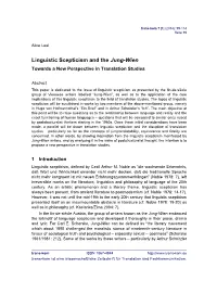 Linguistic Scepticism and the Jung-Wien Towards a New Perspective in Translation Studies
