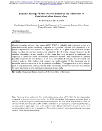 Sequence Based Prediction of Novel Domains in the Cellulosome of Ruminiclostridium Thermocellum