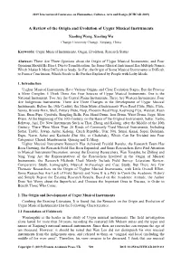 A Review of the Origin and Evolution of Uygur Musical Instruments