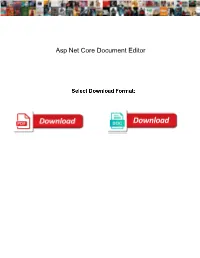 Asp Net Core Document Editor