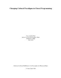 Changing Cultural Paradigms in Choral Programming