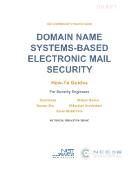 Domain Name Systems-Based Electronic Mail Security