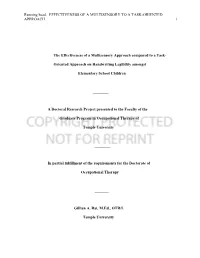 Effectiveness of a Multisensory Approach Compared to a Task