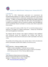 Guideline for JSMQA Refresher Training Course, February 2018 (19TH)