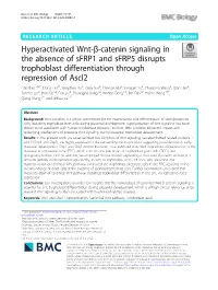 Hyperactivated Wnt-Β-Catenin Signaling in the Absence of Sfrp1 and Sfrp5 Disrupts Trophoblast Differentiation Through Repressio