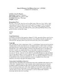 James B. Brennan Interviewer: Charles T