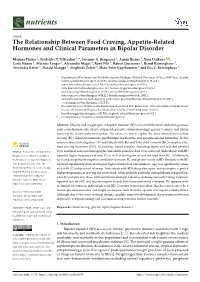 The Relationship Between Food Craving, Appetite-Related Hormones and Clinical Parameters in Bipolar Disorder