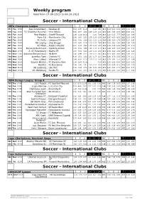 Weekly Program Soccer