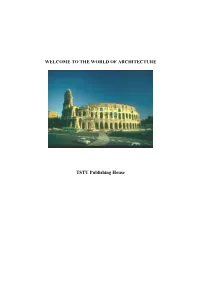 WELCOME to the WORLD of ARCHITECTURE TSTU Publishing