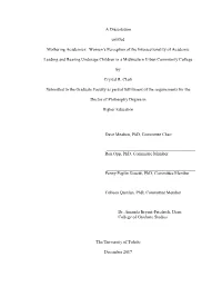 A Dissertation Entitled Mothering Academics