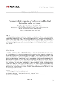 Asymmetric Hydrocyanation of Olefins Catalyzed by Chiral Diphosphite