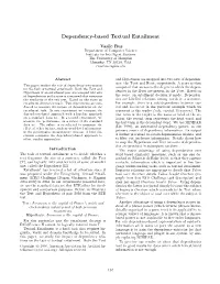 Dependency-Based Textual Entailment