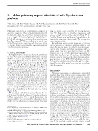 Extralobar Pulmonary Sequestration Infected with Mycobacterium Gordonae