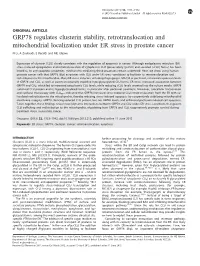 GRP78 Regulates Clusterin Stability, Retrotranslocation and Mitochondrial Localization Under ER Stress in Prostate Cancer
