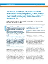 The Inclusion of Delirium in Version 2 of the National Early