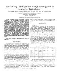 Towards a 3G Crawling Robot Through the Integration of Microrobot Technologies*