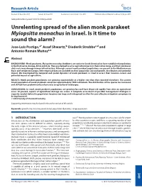 Unrelenting Spread of the Alien Monk Parakeet Myiopsitta Monachus In