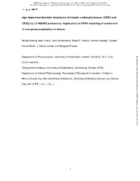 Age-Dependent Absolute Abundance of Hepatic Carboxylesterases (CES1 And
