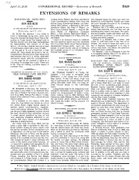 Extensions of Remarks E429 EXTENSIONS of REMARKS