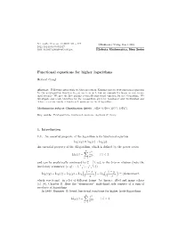 Functional Equations for Higher Logarithms