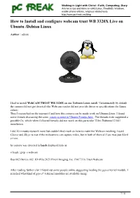 How to Install and Configure Webcam Trust WB 3320X Live on Ubuntu /Debian Linux