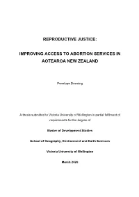 Improving Access to Abortion Services in Aotearoa New Zealand
