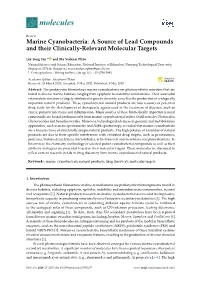 Marine Cyanobacteria: a Source of Lead Compounds and Their Clinically-Relevant Molecular Targets