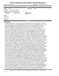 PCA) Report Name Colorado River Site Code S.USCOHP*15679